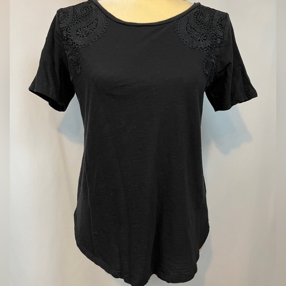 LOFT Tops - Loft Black Short Sleeve Top Size Small